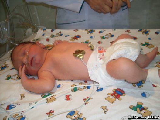 Armenia -- Vahram Voskanian, the world's 7 millionth baby born on 31Oct2011 in Artik