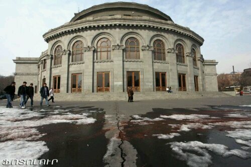 Armenia -- Liberty square facing Armenia's Opera house in Yerevan, 27Feb2012