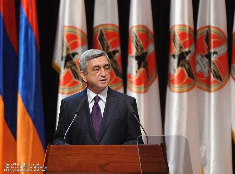 Armenia -- President Serzh Sargsyan makes a speach during Republican Party Convention, Yerevan, 10Mar2012