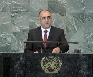 USA -- Azerbaijani Minister of Foreign Affairs Elmar Mammadyarov addresses UN General Assembly, New York, 29Sep2012