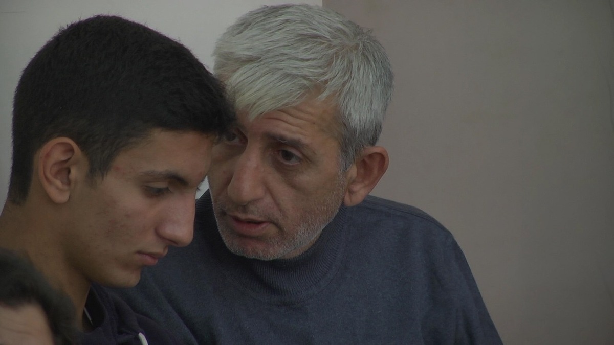 Armenia - Activist Shant Harutiunian and his 15-year-old son Shahen stand trial on what they consider politically motivated charges, Yerevan, 15Sep2014.