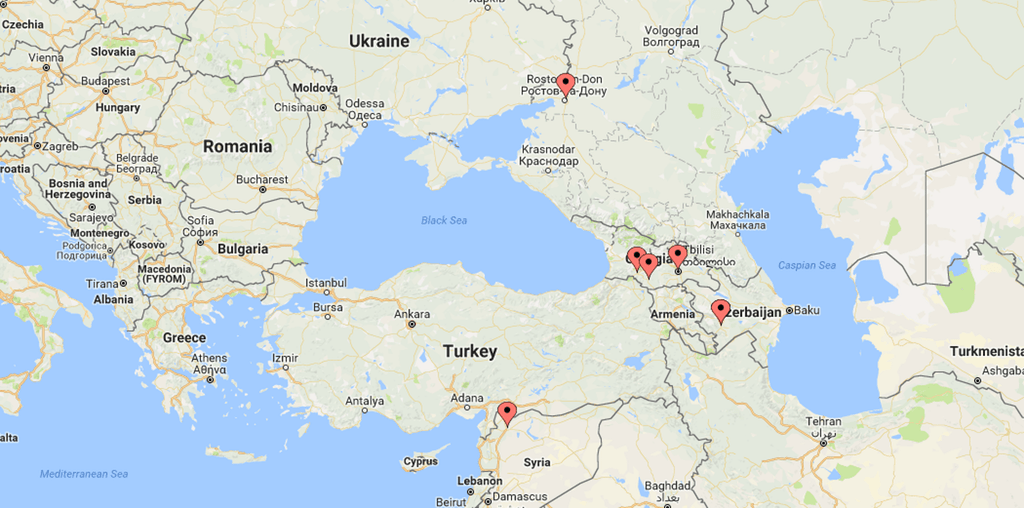 Birthplaces of all Armenian presidents and prime ministers