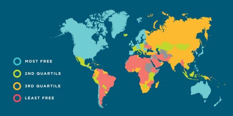 World Economic Freedom 2017 Map