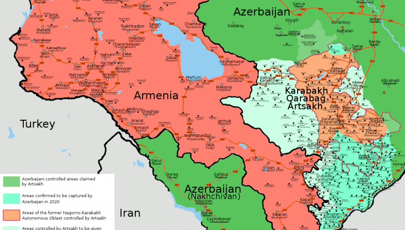 2020 Artsakh ceasefire map